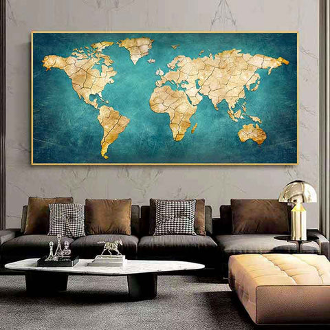 2-maps-artwork-world-map-poster-large-golden-earth
