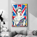 3-patriotic-paintings-pop-culture-canvas-art-portrait-of-the-queen-on-the-flag