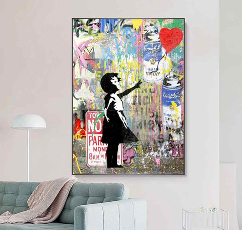 2-banksy-art-for-sale-posters-banksy-girl-with-balloon-caricature-graffiti