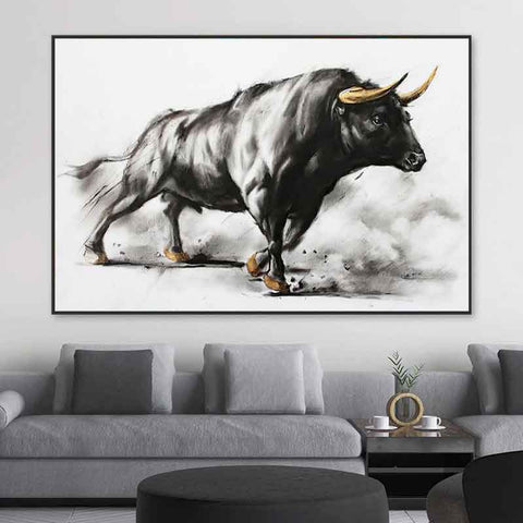 2-bull-painting-on-canvas-abstract-bull-painting-bull-with-golden-horns