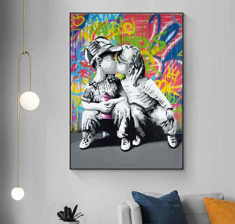 2-banksy-art-for-sale-posters-banksy-the-kiss-of-a-child-graffiti