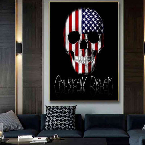 2-patriotic-paintings-patriotic-wall-decor-skull-american-dream