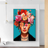 2-frida-kahlo-prints-on-canvas-floral-prints-for-framing-a-bouquet-of-frida-blue